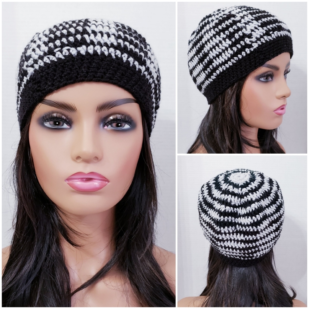 ❤️FINAL💲NEW! Handmade Winter Hat *Black & gray🤍